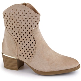 Ruskinds gennembrudte cowboystøvler, beige Vinceza 58239
