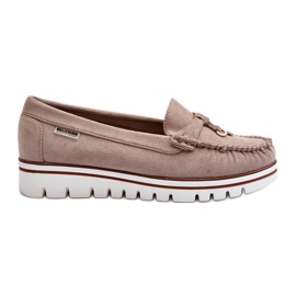 Dame Beige Platform Mokkasiner Railav