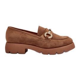 Kvinders mokkasiner med Camel Railenes dekoration brun