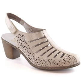 Rieker W RKR49B højhælede sandaler i læder, beige