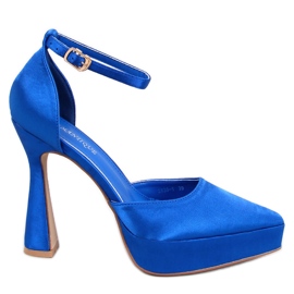 Carlie Navy platform pumper blå