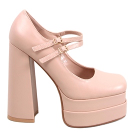 Loit Beige kornplatformspumper