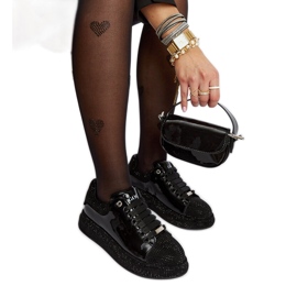 Goe NN2N4010 sorte sneakers med rhinestones