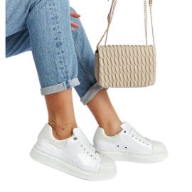 Hvide sneakers med rhinestones Goe NN2N4011