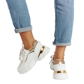 Massive hvide sneakers med euklidiske rhinsten