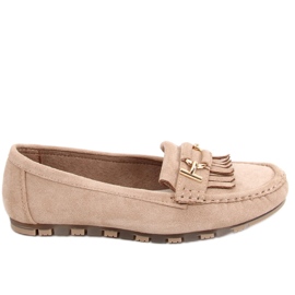 Leif Khaki dame loafers beige