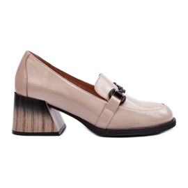 Vinceza Beige Patent højhælede sko Nireva