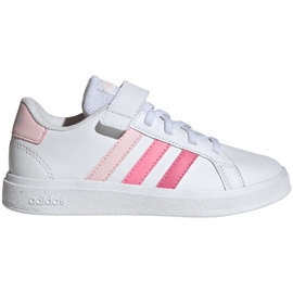 Adidas Grand Court Elastic Lace and Top Strap Jr IG4838 sko hvid