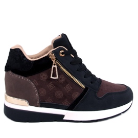 Telts Black wedge sneakers sort