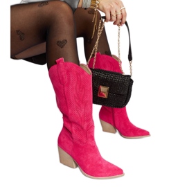 Pink højhælede cowboystøvler fra Sapri lyserød