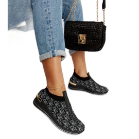 Sorte og grå Slip On Tartano sko