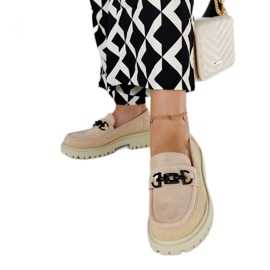 Beige loafers i ruskind med et Lyle-spænde