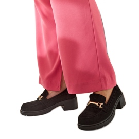 Sherie loafers i sort ruskind