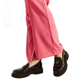 Teri sorte patent loafers
