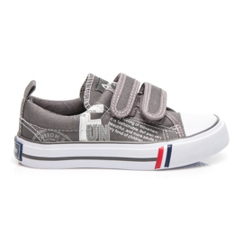 American Club Velcro sneakers sjovt grå