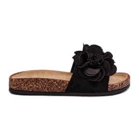 Dameflip-flops med blomster, Sort Lulania