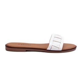 Klassiske flade flip flops til kvinder, hvid Namrita