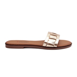 Klassiske Namrita flade flip-flops i guld til kvinder gylden