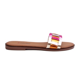 Klassiske flade flip flops til kvinder flerfarvet Namrita gylden