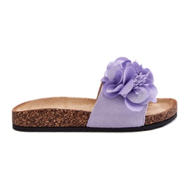 Dameflip-flops med blomster, lilla Lulania violet