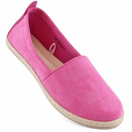 Slip-on espadriller i ruskind til kvinder, pink Potocki W16009 lyserød