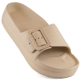 Platformsko til kvinder med spænde, beige Big Star NN274A666
