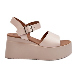 Beige kilesandaler til kvinder Geferia