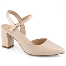 Kvinders formelle sandaler på en højhælet beige perle Sergio Leone SK446