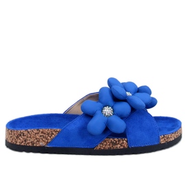 Korkflip-flops med Charss Blue pudeblomster blå