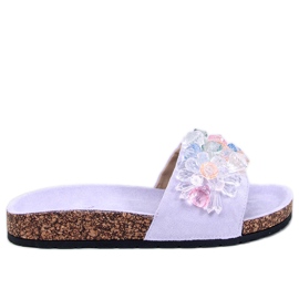 Korkflip-flops med Maliv lilla sten violet