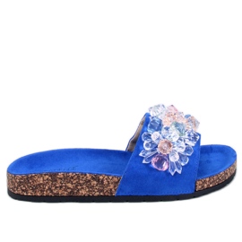 Kork flip-flops med Maliv Blue sten blå