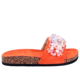 Kork flip-flops med Maliv Orange sten