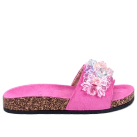 Korkflip-flops med Maliv Fuchsia sten lyserød