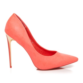 Seastar Suede pumps på en hæl lyserød flerfarvet