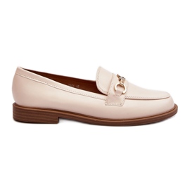 Øko læder loafers med flad hæl til kvinder, Beige Vimedia