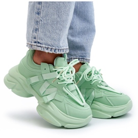 Damesneakers på en tyk sål, grøn Windamella