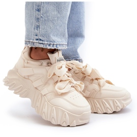Beige damesneakers på en chunky sål Ellerai