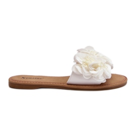 Dame Flip Flops Med Blomster Hvid Ålefan