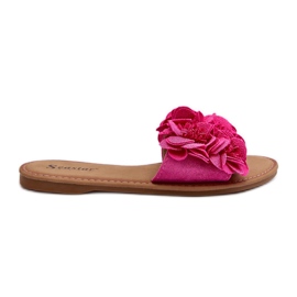Flip Flops til kvinder med blomster Fuchsia Eelfan lyserød