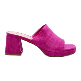 Højhælede flip flops til kvinder Fuchsia Bralya lyserød