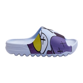 Gummi flip flops med blåt monstre print
