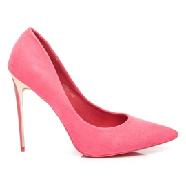 Seastar Suede pumps på en hæl lyserød