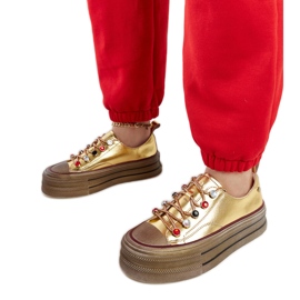 Guld sneakers på GOE NN2N4055 platformen gylden