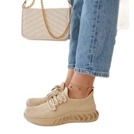 Beige sneakers i stof fra Weekley