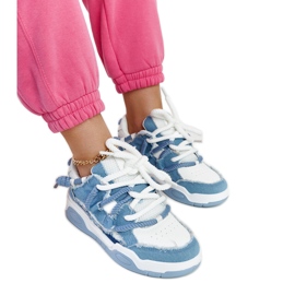 Blå sneakers med melilot stofindlæg