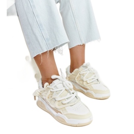 Beige sneakers med Melilot stofindlæg