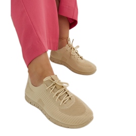 Beige sneakers i stof fra Erminio