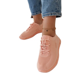 Pink stof sneakers fra Erminio lyserød