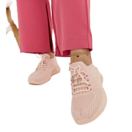 Pink stof sneakers fra Ornella lyserød