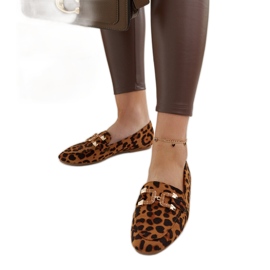 Comerio leopard loafers med spænde brun